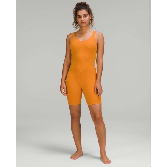 NWT Lululemon Align 8” Bodysuit Onesie size 4 Autumn Orange Nulu Yoga Activewear - Picture 1 of 9